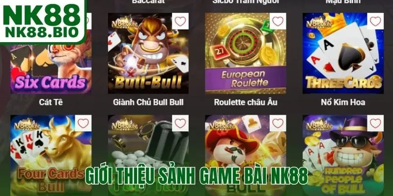 Giới thiệu sảnh game bài NK88 giải trí trong tầm tay