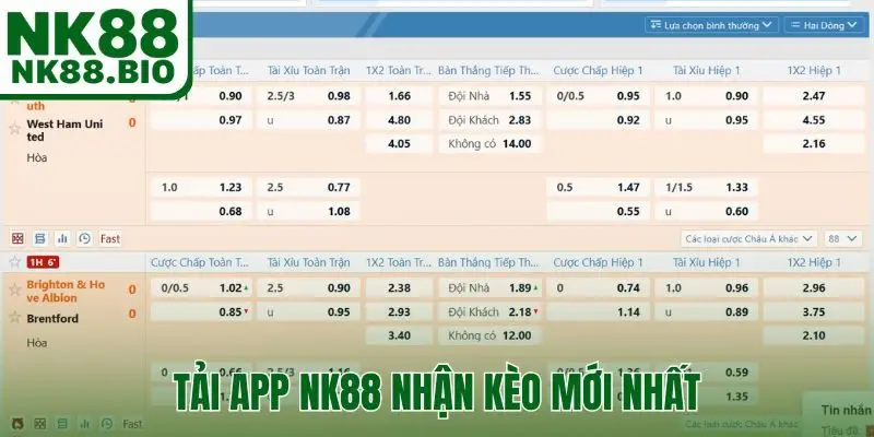 Tải app NK88 nhận kèo mới nhất